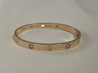 Pulsera Cartier Love 4 Diamantes Oro Amarillo 18k Talla 17 Foto 1 de 4