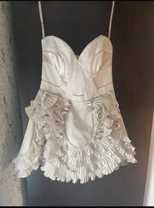 Karen Millen Corset Ruffle Tiered Dress Size UK12 - Picture 1 of 8