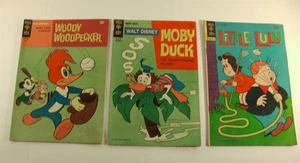 Lot of 3 Gold Key Comic Books Walt Disney Moby Duck Little LuLu Woody Woodpecker - Picture 1 of 4