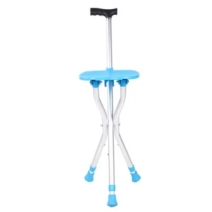 Metall Outdoor Klapp Gehstock Hilfe Stativ Krücke Stuhl Mit Sitz Blau Farbe URS - Bild 1 von 8