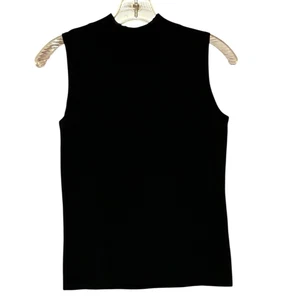 Joseph A. Qu'est Ce Que C'est Silk? Sleeveless Black Mock Turtleneck Top Size S - Picture 1 of 5