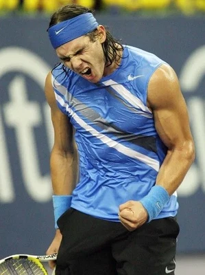 ● CAMISA AZUL TENIS RAFA NADAL PARIS MASTERS 2007 RARA NIKE TALLA HOMBRE ADULTO S ● Foto 1 de 4