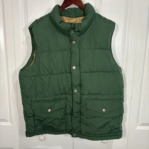 Old Navy Puffer Vest Mens XL Green Snap Front Outdoor Core Workwear Hiking - Picture 1 of 7