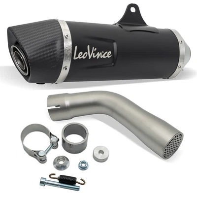 Tubo de escape trasero LeoVince SLIP-ON SBK NERO acero inox negro tapón carbono - Imagen 1 de 4