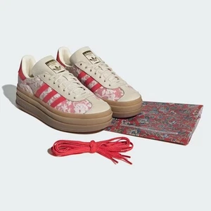 adidas Gazelle Bold × Liberty London JR8885 Cloud White /Better Scarlet Women's - Picture 1 of 6