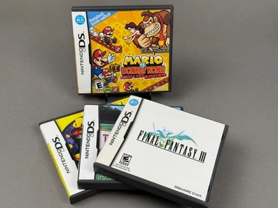Lote de 4 juegos Nintendo DS Mario vs. Donkey Kong, Final Fantasy III, Pac-Man Foto 1 de 4