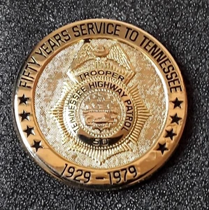 Belt Buckle , Tennessee Highway Patrol , Fifty Years Service , Trooper - Bild 1 von 2
