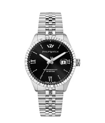 Philip Watch Caribe 39mm Cassa di Acciaio Argenta con Quadrante Neor e Cinturino - Immagine 1 di 4