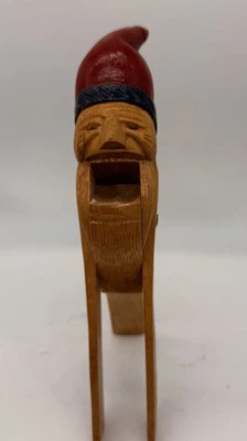 Vintage Hand Carved Wood Norwegian?  Figural Nutcracker Santa Gnome - Image 1 of 4