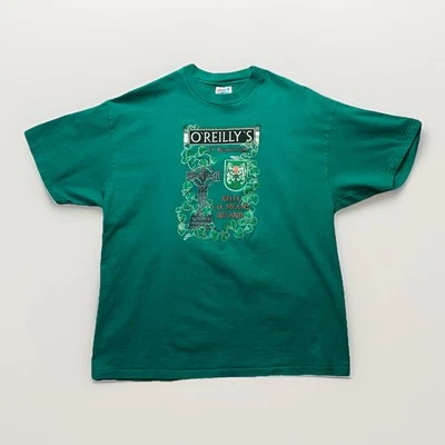 Vintage 80s O’Reilly’s Kells Co Ireland T Shirt Forest Green - Size XL Boxy - Image 1 of 4