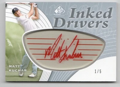 Matt KUCHAR 2012 UD SP Game Used Inked Drivers Red and White Signatures 1/5 - Image 1 of 2