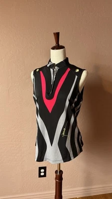 Jamie Sadock Golf Shirt Womens Small Sleeveless Tank Lightweight Ruched 1/4 Zip - Image 1 of 4