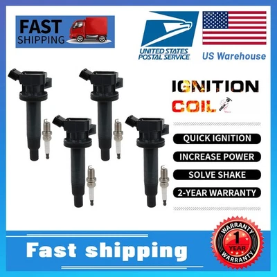 4X OEM Ignition Coil & 4X Iridium Spark Plug For 2000-2005 Toyota Celica 1.8L L4 - Image 1 of 4