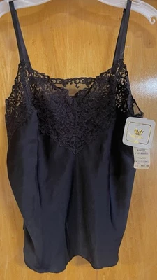 WACOAL, Nordstrom New $58 Tags, Black Lace Cami Tank M, Vintage, NWT - Image 1 of 4