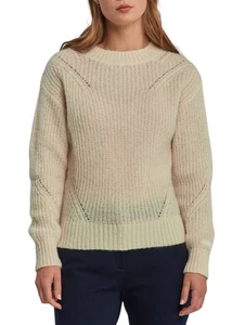 GANT Mohair Detail C-Neck Women Jumper L Off White Wool Blend Knit Pullover - Picture 1 of 12