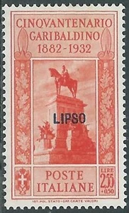1932 EGEO LIPSO GARIBALDI 2,55 LIRE MH * - RB9-7 - Foto 1 di 1