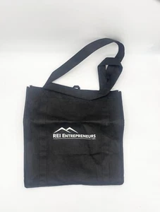 ☑️ REI Entrepreneurs LLC Negro con logotipo Nylon Tote Bag 13 "x 13" - Imagen 1 de 8