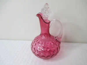 Fenton Cranberry coin dot cruet with stopper NICE - Picture 1 of 8