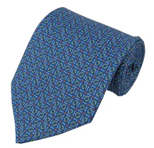Corbata para hombre con estampado circular hecha a mano por Manzini - Imagen 1 de 6