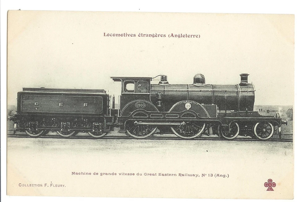 CPA LES LOCOMOTIVES (ANGLETERRE) - MACHINE N°1900 POUR TRAINS DE GRANDE VITESSE - Photo 1/1