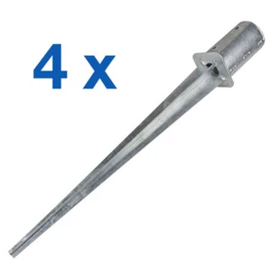 4 x Pfosten Einschlagbodenhülse Bodenhülse Pfostenträger rund 100x750 mm - Bild 1 von 5