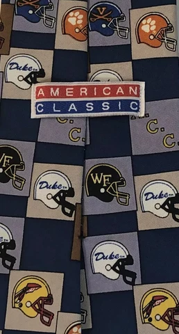 NCAA College Football Necktie Vintage Tie ACC Clemson Florida State Helmets USA Cover