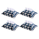 4 Pcs Tissue Box Cotton-linen Paper Towel Holder Home Bedroom Office