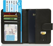 Faux Leather Passport Holder Wallet For Men & Women Travel Carrier RFID Blocking