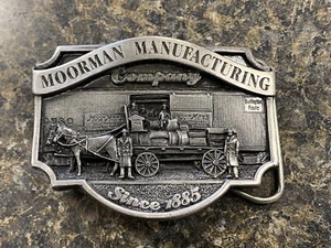 VINTAGE 1990 MOOR MAN FEED CO BELT BUCKLE LIMIT EDITION 515/1000 (13B) - Picture 1 of 6