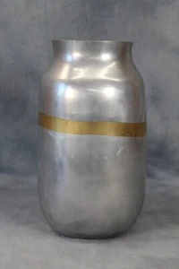 Vintage David Marshall Designs Brutalist Solid Aluminium & Brass Large Vase 28cm - Bild 1 von 7