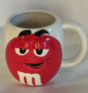 New M&M Big Face Ceramic Coffee Mug/Cup Milk Chocolate Red - Picture 1 of 5