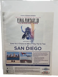 Final Fantasy Xii 12 Zodiac Age Original Print Ad / Poster Game Promo Art - Picture 1 of 5