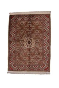 Vintage Oriental Handmade Wool One of a Kind Rug 4x5 Floor Area Rug - Picture 1 of 6