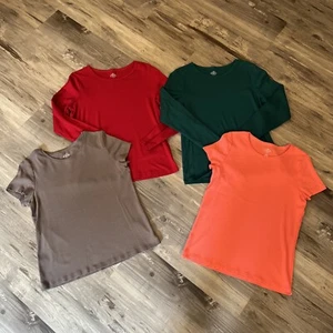 St Johns Bay Top Shirt Lot of 4 Short  & Long Sleeve Size Medium - Picture 1 of 4