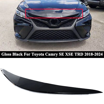 Cubierta de embellecedor de parachoques delantero negro brillante para Toyota Camry SE XSE TRD 2018-2024 Foto 1 de 4