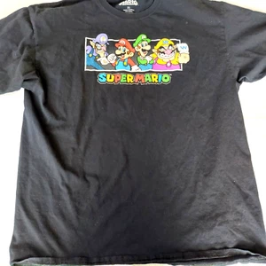 Camiseta Oficial Super Mario Negra Nintendo Luigi Waluigi Wario XL Extra Grande - Imagen 1 de 4
