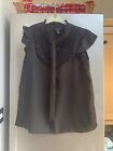 Ladies Black Detail Neck Top From New Look Size 12