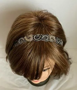 Very elegant black and gray Head bands with beads and rhinestone Item # 7 - Picture 1 of 11