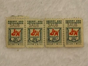S&H Green Stamps S H Sperry and Hutchinson Discount for Cash Four Stamps Seals - Picture 1 of 3