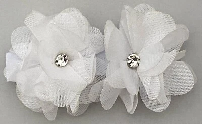 NUEVO PRECIOSO PASADOR PÉTALOS DE GASA CRISTALES TRANSPARENTES ENVÍO GRATUITO A EE. UU. Foto 1 de 4