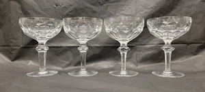 Waterford Crystal Wine Glasses heavy diamond cut stem older vintage #3574 - Picture 1 of 12