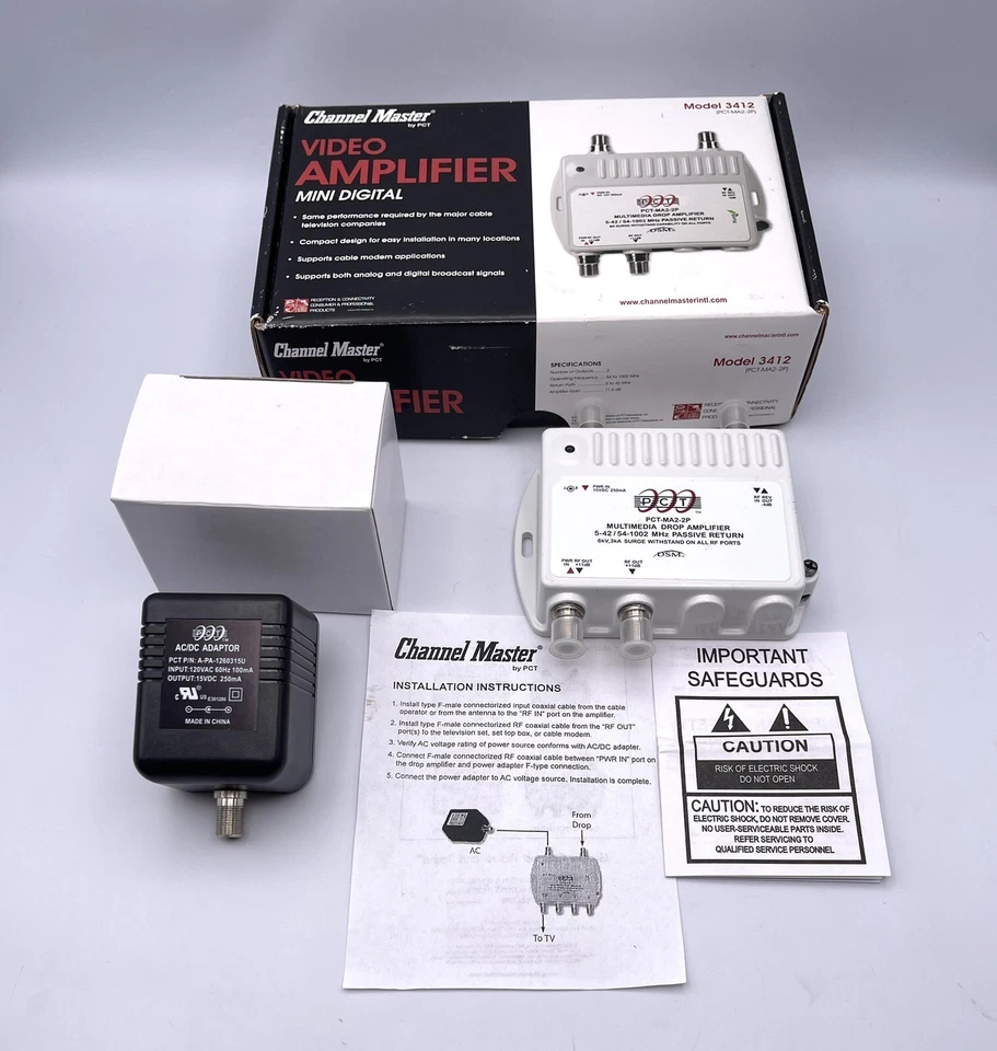 Channel Master 2-Port HDTV Signal Distribution Amplifier, CM-3412 Open Box - Image 1 of 4