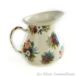 MACKENZIE-CHILDS, "HIGHBANKS", 4.5" ENAMEL HOLIDAY CREAMER, 14 OZ, NEW W/TAGS - Picture 1 of 9