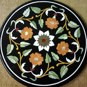 18" Marble Coffee Table Top Inlay Handicraft Work For Home Decor & Gift - Picture 1 of 1