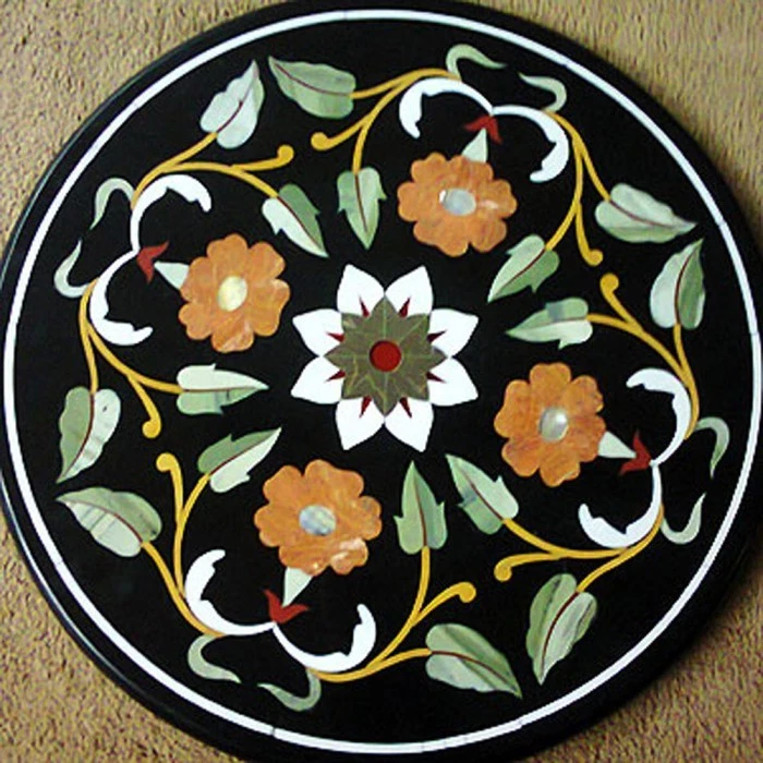 18" Marble Coffee Table Top Inlay Handicraft Work For Home Decor & Gift - Image 1 of 1