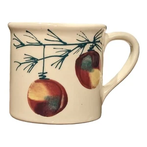 Hartstone Pottery Mug Christmas Ornaments Pine Signed 1982 Vintage Large 14 oz - Picture 1 of 5