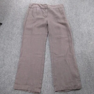 Eileen Fisher Pants Women's 12p Flat Front Linen Straight Baggy Wide Lagonlook - Picture 1 of 8