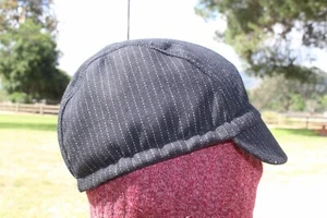 CYCLING CAP  100% WOOL BLACK COLOR   HANDMADE IN USA L M S - Picture 1 of 11