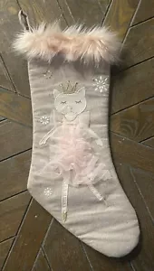 Mon Ami Weihnachtsstrumpf Mädchen Ballerina Katze Kätzchen Kunstfell clean beige rosa - Bild 1 von 6