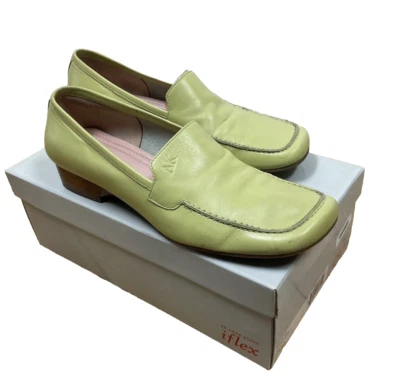 Anne Klein iflex кожи плоский каблук туфли, лайм зеленый - размер 7 М - Изображение 1 из 4